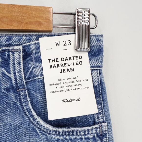 Madewell The Darted Barrel Leg Jean Riverbend Wash Size 23 NWT - Picture 4 of 10